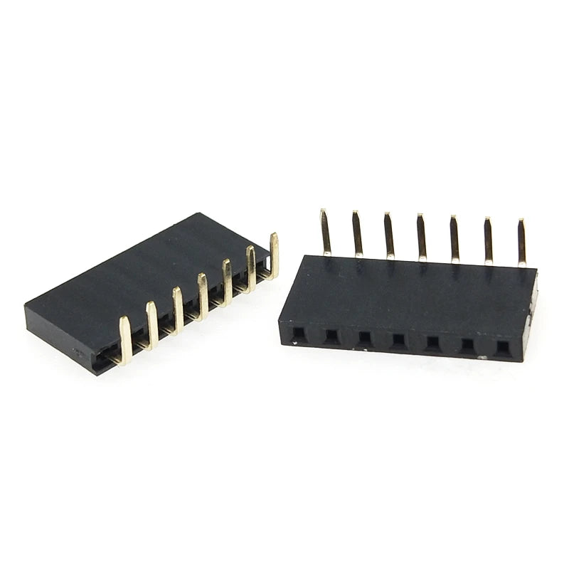 50pcs 2.54mm Right Angle 90D Single Row 0.1" RA PH8.5 1*3/4/5/6P 8p 10p 1*40P Gold Rohs PCB Socket Female Pin Header Connector
