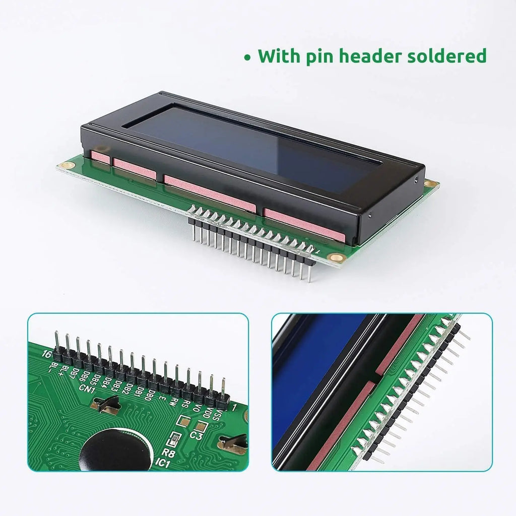 2004 LCD Screen Display Module 2004A 20x4 White Character Blue Backlight DC 5V