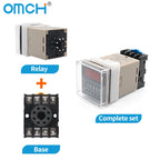 OMCH DH48S-S SPDT Timer Relay with Base DC12V/24V AC110V/220V Models DH48S-1Z/2Z DH48S-11 DH48S-S-2Z for Electrical Engineering