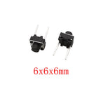50Pcs 6x6mm Tactile Tact Micro Mini Push Button Switch PCB Panel Momentary Self-reset DIP 2 Pin Tact Switch 6x6x4.3/5/6/7/8/9mm