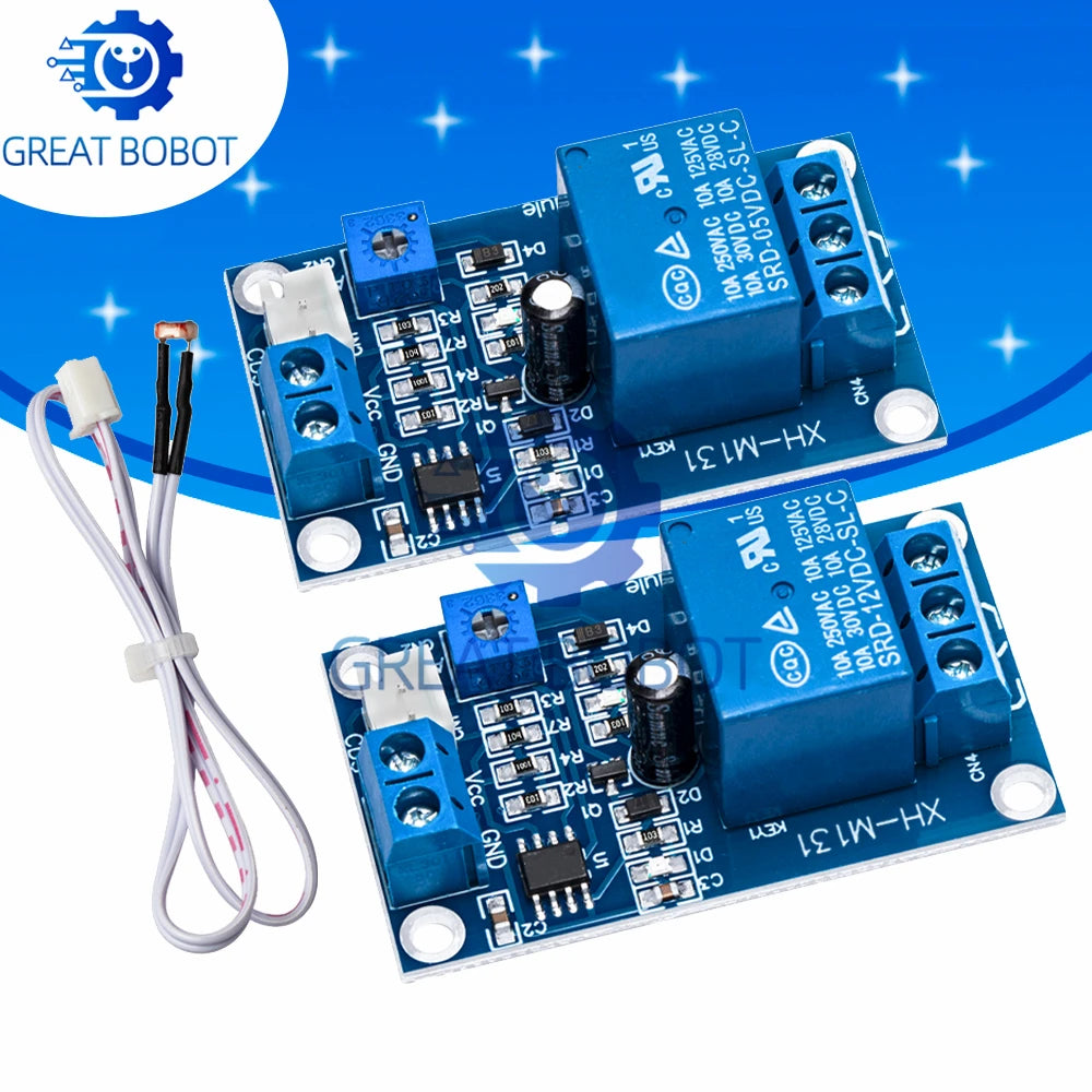 BS XH - M131 DC 5V/12V Photoresistor Relay Module - 10A Light Control with Automatic Brightness Detection