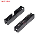 5/10pcs Dip 6/10/20/26/34/40 Pin 2.54mm Pitch Male Socket Straight Idc Box Headers Pcb Connector Double Row 10p/20p/40p/50p Dc3