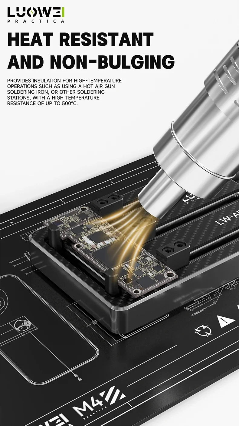 S-160 TE-509/502/508/610 LW-M3/M4 Silicone Soldering Mat ESD Antistatic Heat Resistant Insulation Repair Working Mat