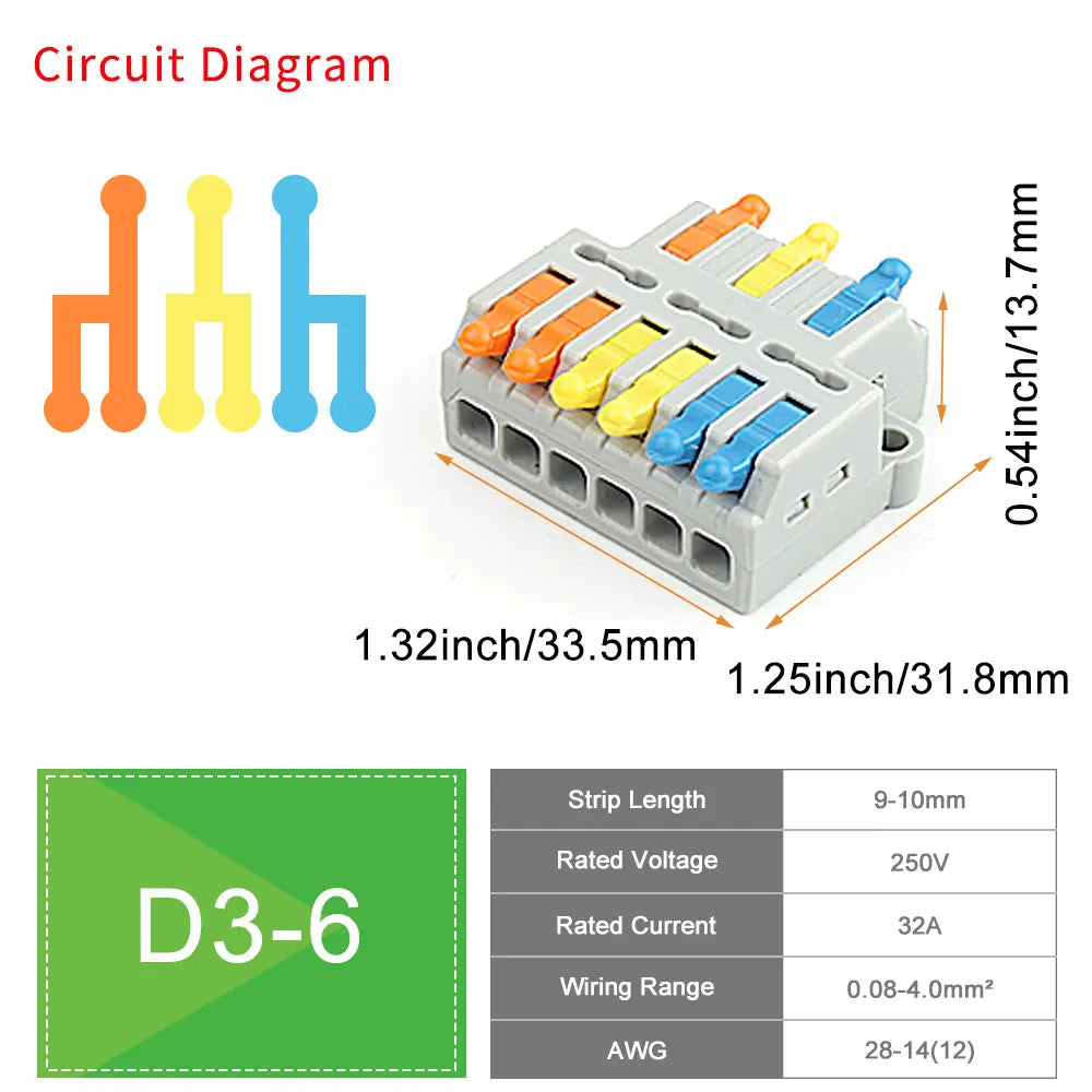 10/50 PCS Universal Compact Mini Fast Wire Connectors Lever Nut Crimp Splitter Electrical Conductors Push-in Home Terminal Block