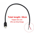 10Pcs Micro USB Male Plug 2 Pin Bare Wire Open End Power Cable Connector Pigtail Cord DIY Repair Power Charging Cable 22AWG