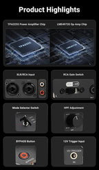 AIYIMA A20 PFFB Stereo Power Amplifier TPA3255 HiFi 2.0 Audio Amp 300Wx2 with XLR/RCA Fully Balanced Input HPF High Pass Filter