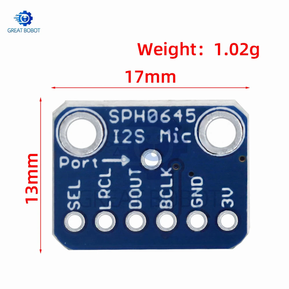 1~10PCS "SPH0645LM4H I2S MEMS Microphone Breakout (1.6V-3.6V) - Compatible with Arduino & Raspberry Pi