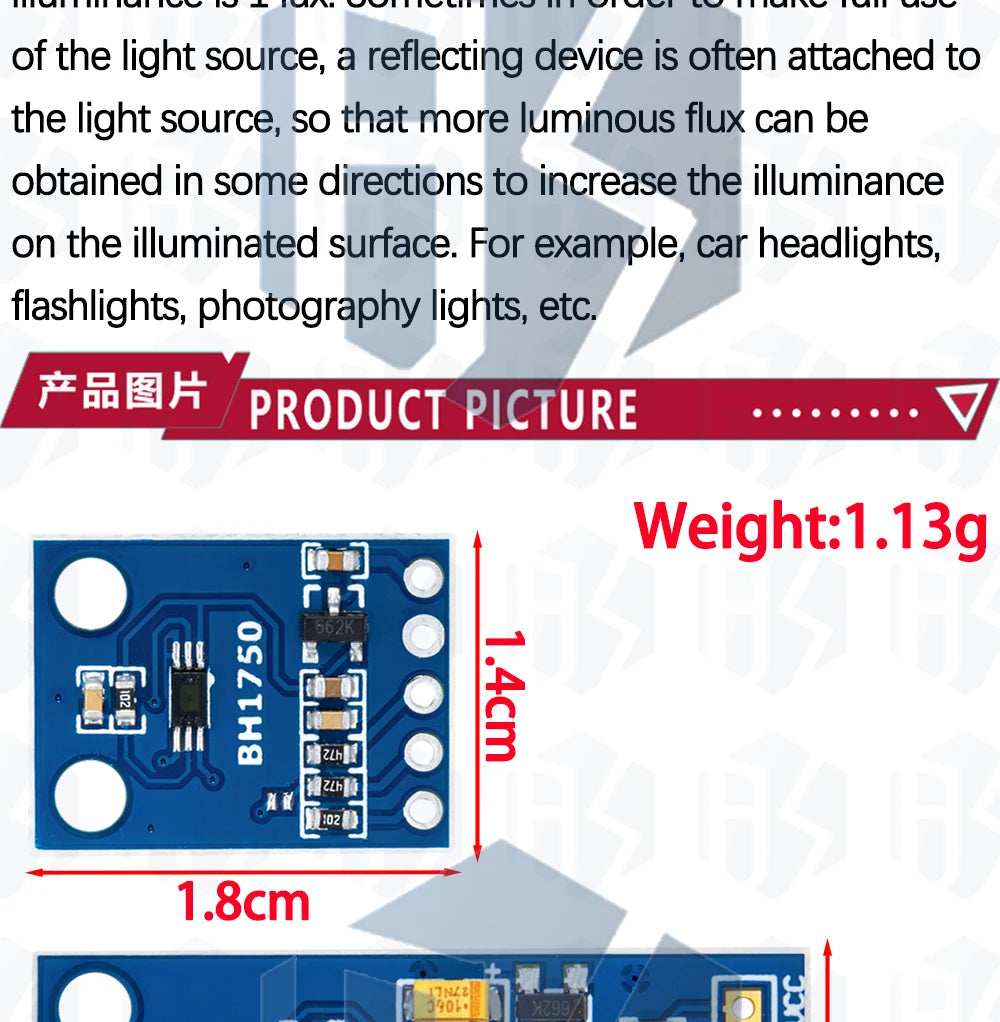 GY - 30 / GY - 302 BH1750 BH1750FVI Light Intensity Illumination Module: 3V - 5V Compatibility for Arduino Projects