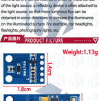 GY - 30 / GY - 302 BH1750 BH1750FVI Light Intensity Illumination Module: 3V - 5V Compatibility for Arduino Projects