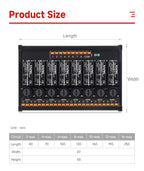 ENMG DC Inline 2 4 6 8 10 12 16-Way Solid State Relay Module RT-SSK Non-contact DC PLC AC Amplifier Board 5-24V Fuse Protections