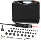 Powerful Green Bore Sighter Laser Bore Sight Kit with 32 Adapters fit 0.17 to 12GA Cal Multiple Caliber for All Gun Rifle Pistol