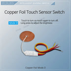 5V12V Mini Touch Sensor Switch Without Opening, Penetrating Wood Board, Glass Sensor, Copper Foil, Self-Adhesive Jog Reset