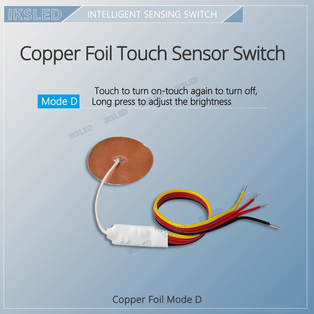 5V12V Mini Touch Sensor Switch Without Opening, Penetrating Wood Board, Glass Sensor, Copper Foil, Self-Adhesive Jog Reset