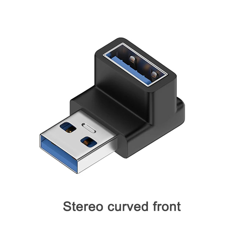 90 Degree USB 3.0 Male to Female Right Angle Extension Adapter USB Upward Elbow Adapter 10Gbps For Laptop PC Connector Converte