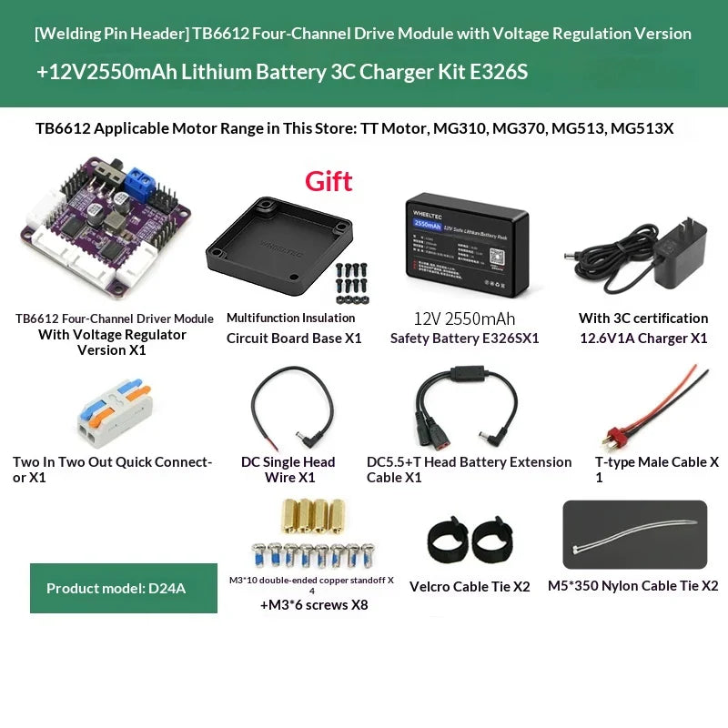 TB6612FNG Dual Channel Motor Driver Module with Voltage Regulator, 4-Way Better than L298N Original Chip for Smart Car C12H