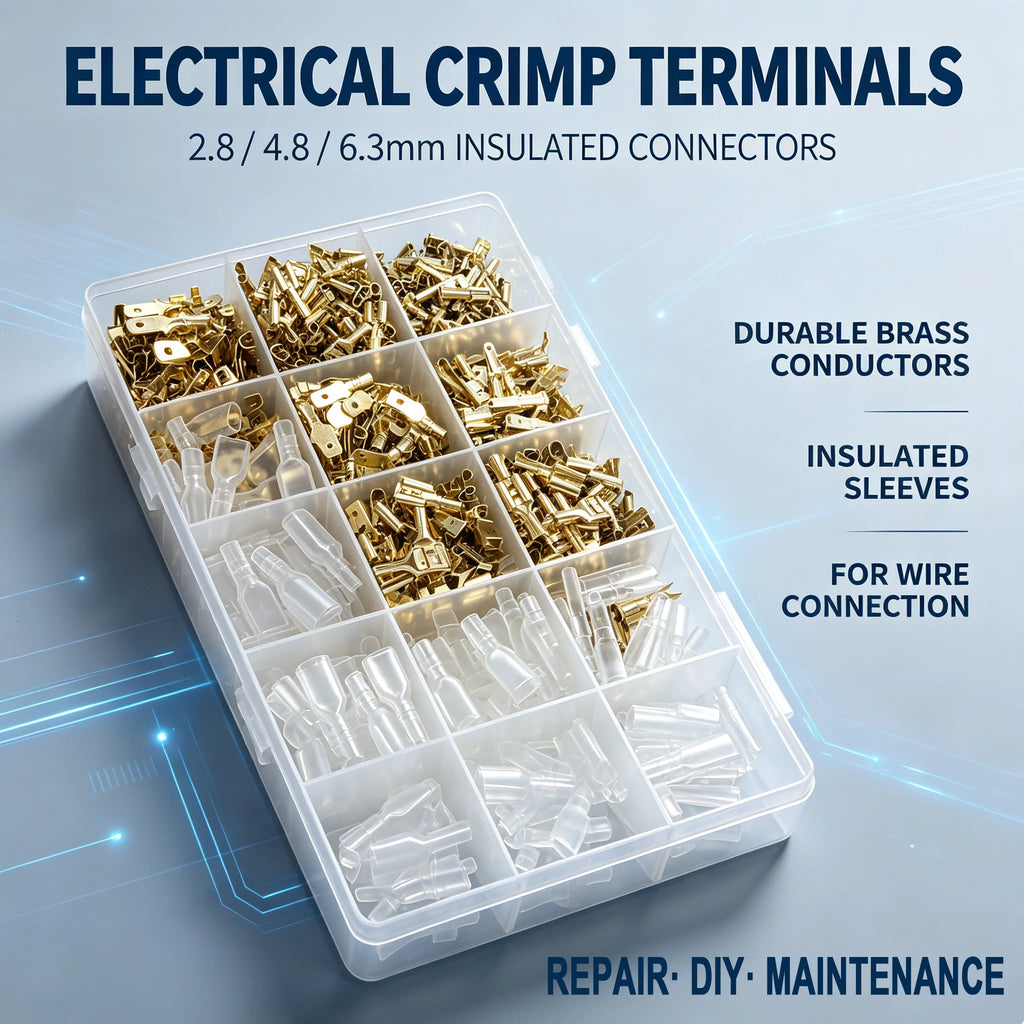 Box Insulated MaleFemale Wire Connector 2.8/4.8/6.3mm Electrical Crimp Terminal Termin Spade Connector Assorted Kit 900pc-135pcs