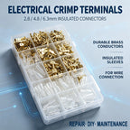 Box Insulated MaleFemale Wire Connector 2.8/4.8/6.3mm Electrical Crimp Terminal Termin Spade Connector Assorted Kit 900pc-135pcs