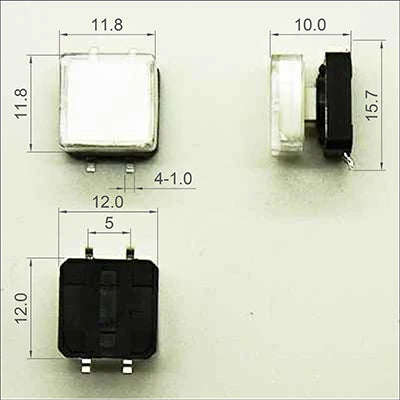 10Sets 12x12x10mm Tact Switch With Plastic Caps Momentary Tactile 4PIN SMT DIP Push Button Switch Micro Key Button
