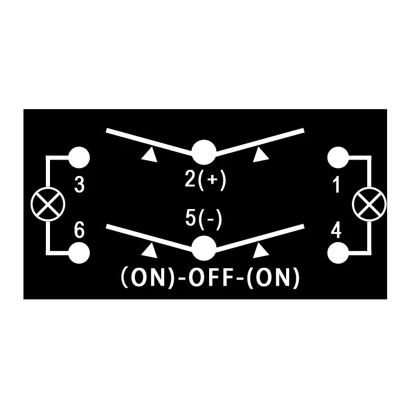 ARROWS 6Pin (ON)-OFF-(ON) DPDT Momentary Switch12V UP/DOWN Polarity Reverse Rocker Switch for ARB/Carling/NARVA Replace
