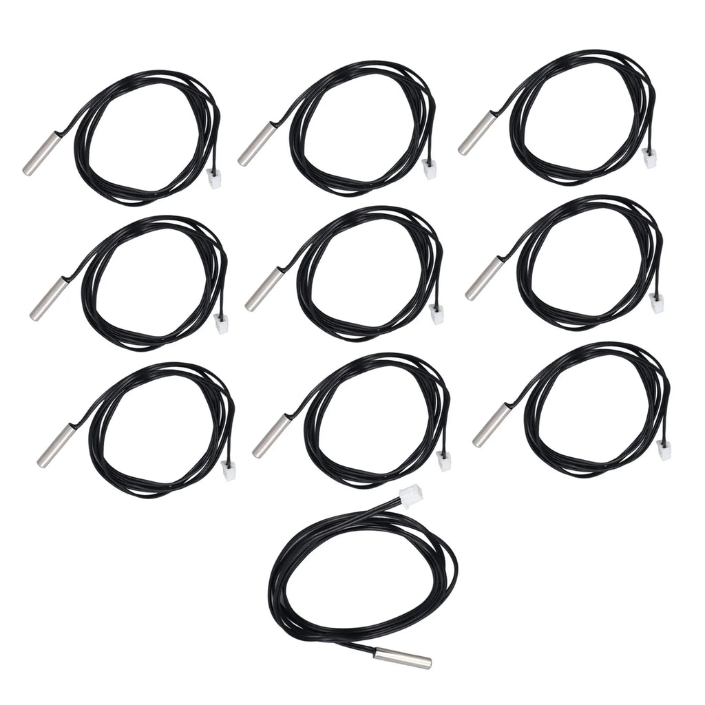 10Pcs Thermistor Sensor NTC Temp Temperature Probe 5x25mm Cylindrical Head for Measuring10K B3950