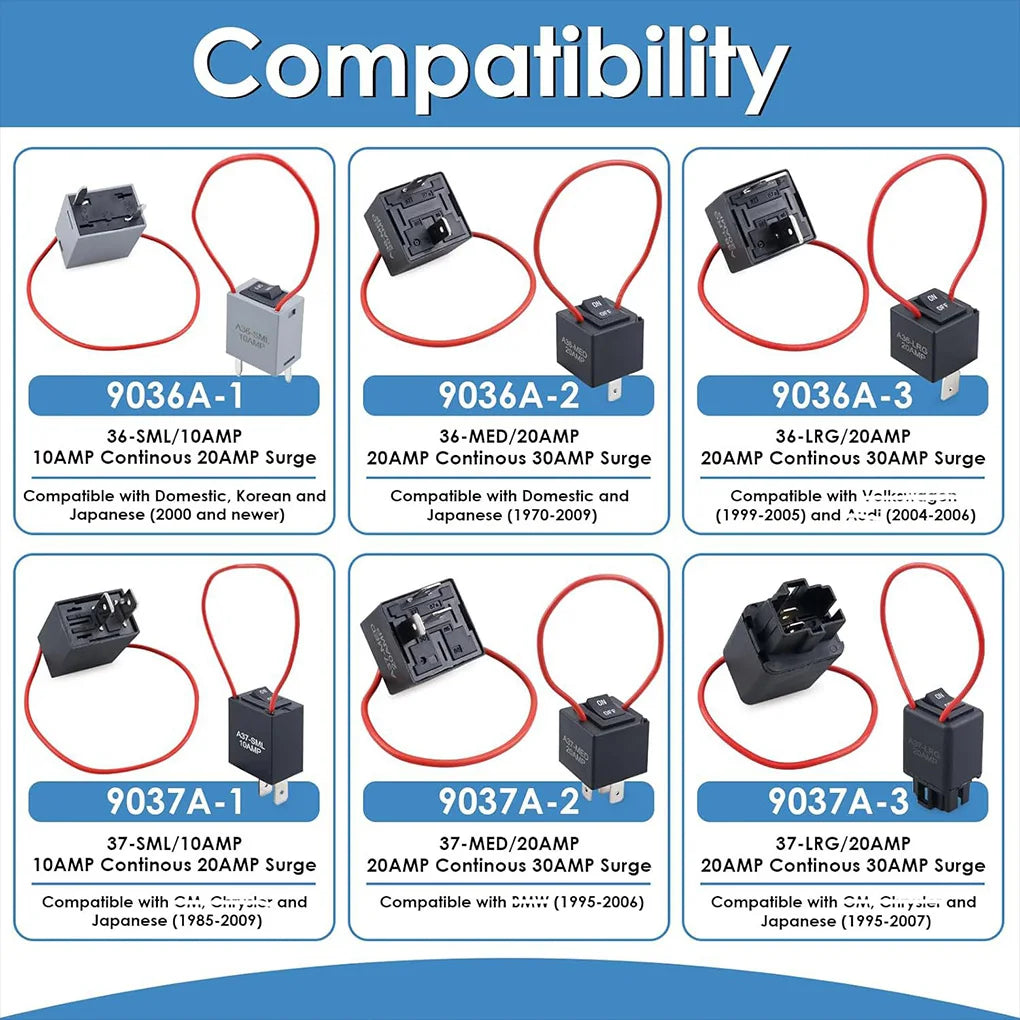9038A Relay Bypass Switch Kit Diagnostic Tester Scan Tool & Fuel Pump Relay Bypass Master Kit Compatibility 9036A 9037A