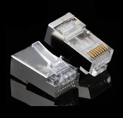 100PCS/LOT Metal Shield RJ45 8P8C Modular Plug Connector for CAT5 CAT5E CAT6 CAT6A Network Cable Adapter