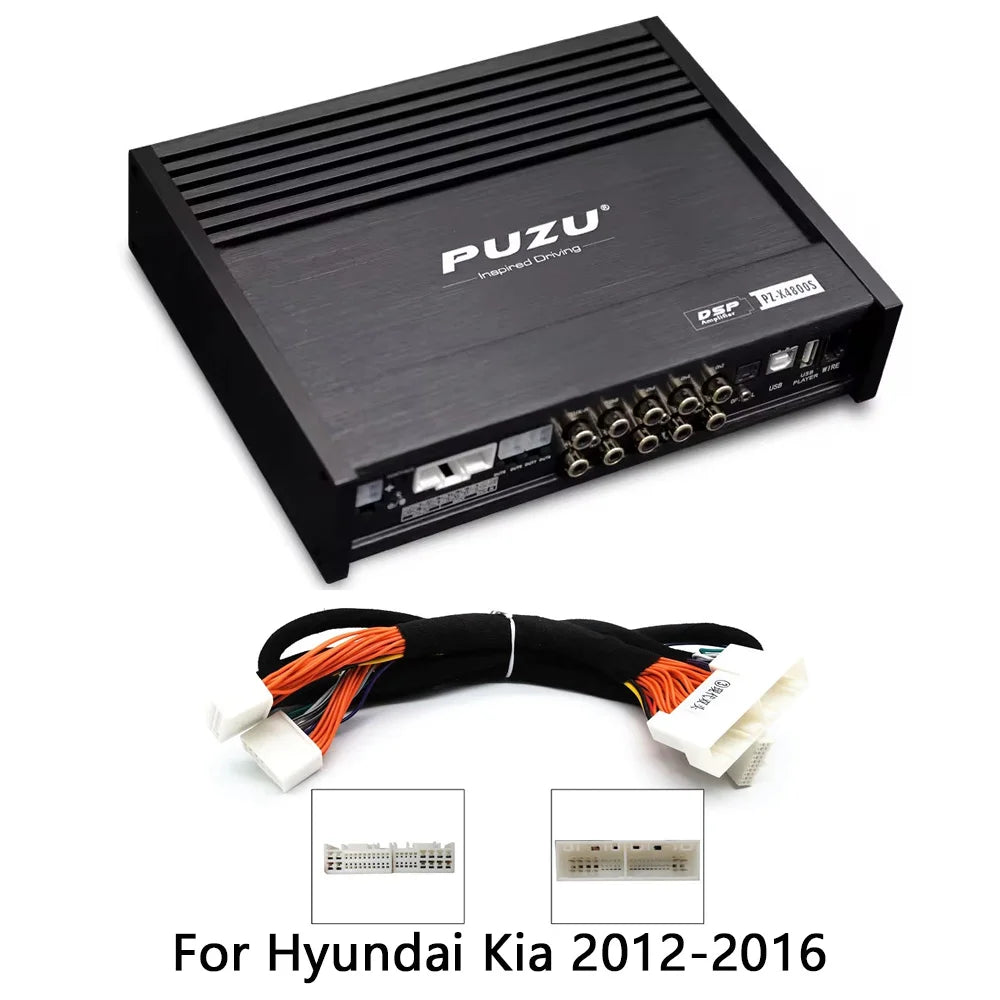 PUZU PZ-X4800S 6core 32bit 8CH With Power Car Audio DSP Digital Signal Processor Built In Amplifier 8X150W Support BT5.0 OPT
