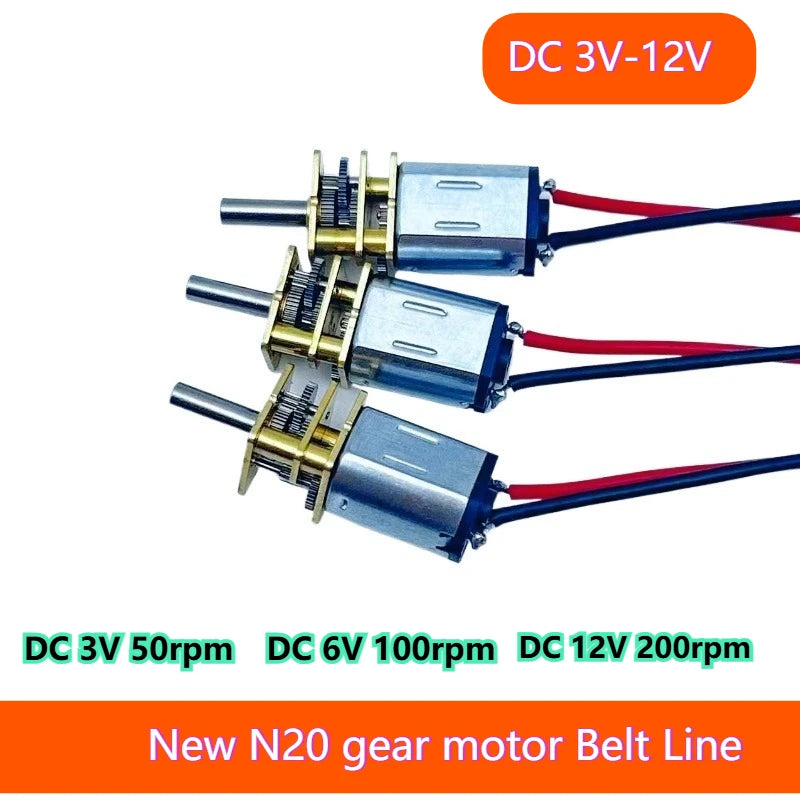 New Precision GA12-N20 Reduction Motor with Wire 3V 50rpm 6V  100rpm 12V  200rpm Micro DC Gear Reduction Motor