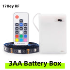 3AA Battery Powered LED Strip Lights 5050 RGB 1M 2M 3M 4M 5M Adhesive Tape Ribbon Lights Bluetooth TV Backlight Background Light