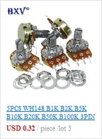WH138-1 Potentiometer Adjustable Resistance Speed Regulator With Switch WH138 B5K B10K B20K B50K B100K B250K B500K 10K 100K 2PCS