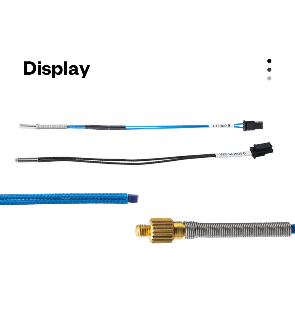 BLV® PT1000 Thermistor M3 M4 Bear 3x15mm PT1000 Pro High Temperature Resistance 450℃ For Rapido Hotend Dragon Hotend