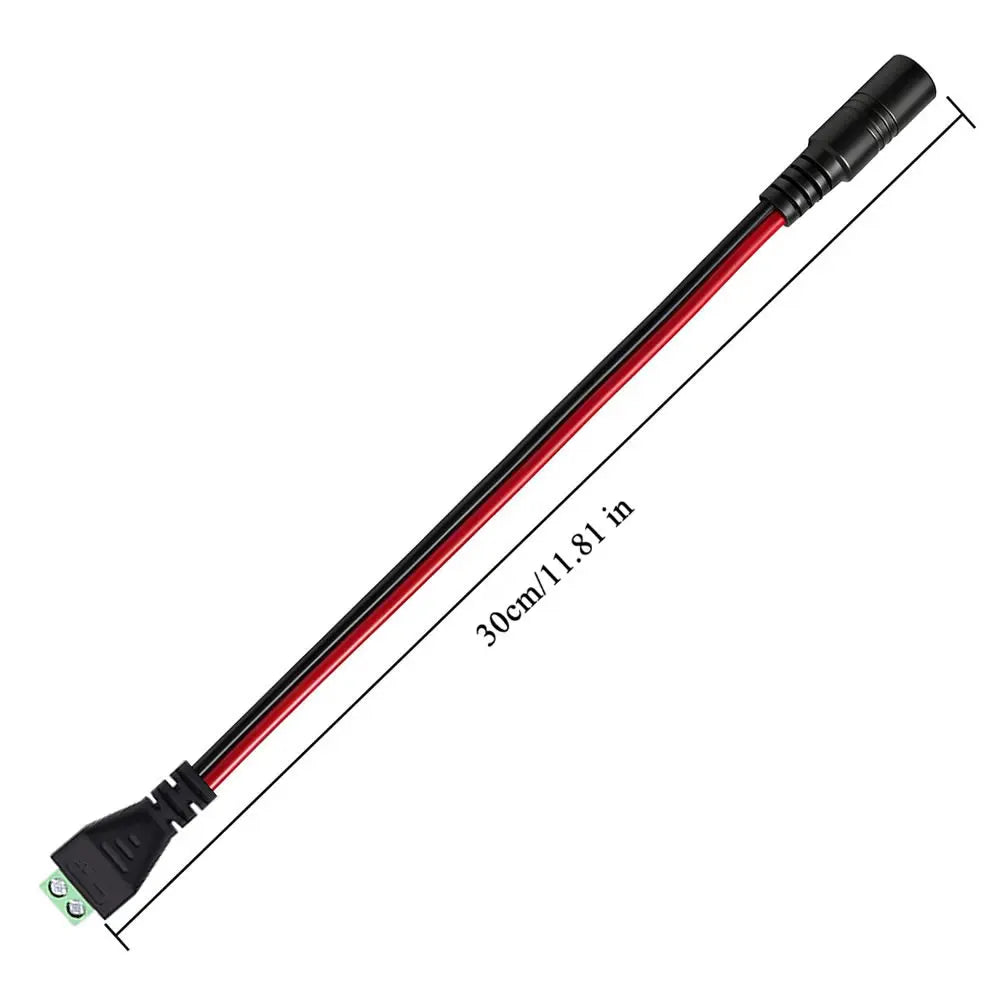 DC 5.5mmx2.1mm Screw Terminal Block Adapter Power Extension Cable DC to 2Pin Solderless Connector Replacement Repair Supply Cord