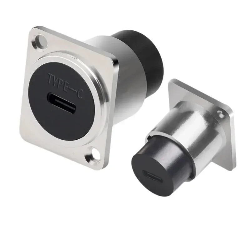 1pc Metal Round/D Type Module RJ45 CAT6&USB 2.0/3.0&Type C&HDMI-Jack Socket Through Network Panel Mounting Electronic Connector