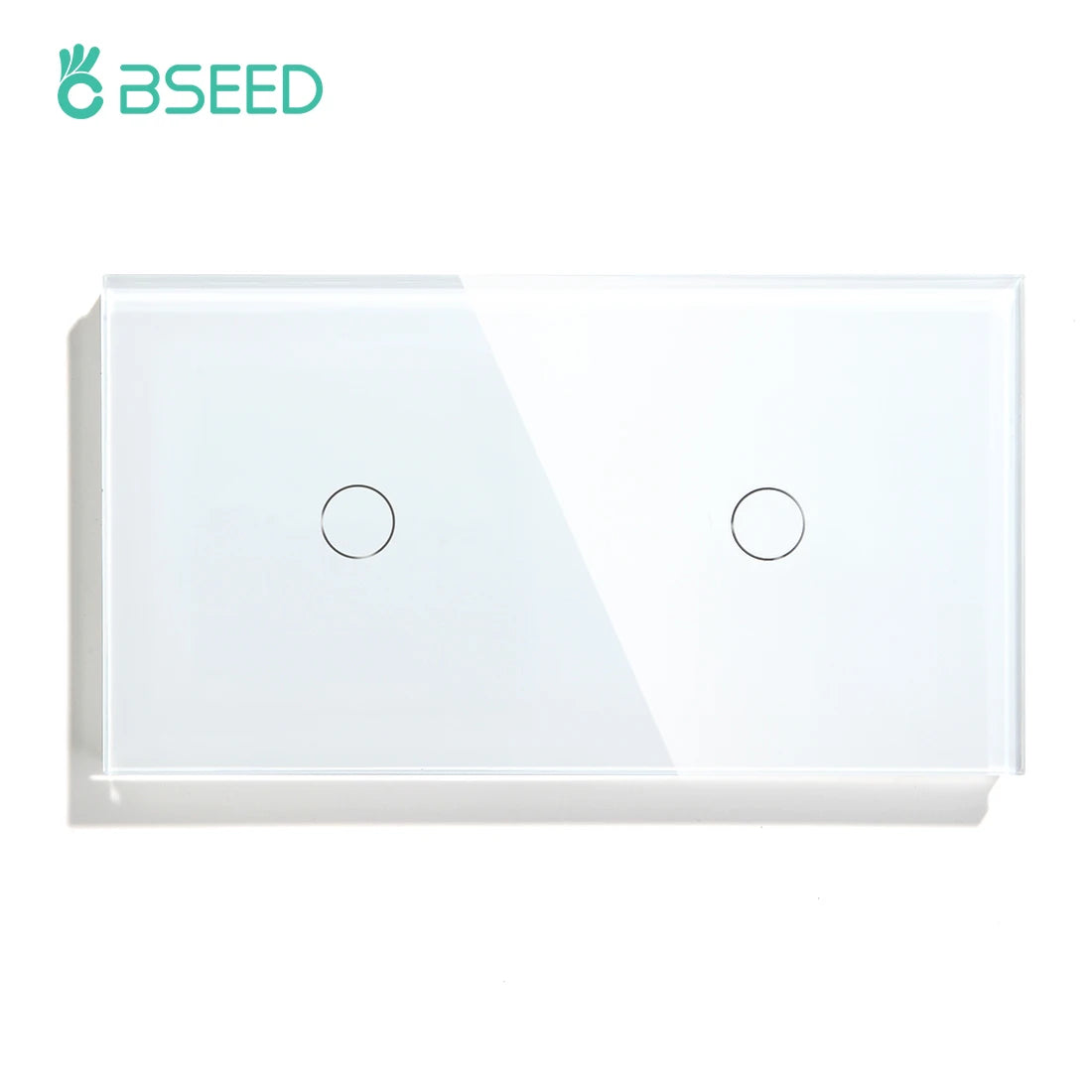 BSEED 1/2/3Gang Touch Switch Double Light Switch Triple Sensor Switch 1Way EU Standard Glass Panel Blue Back Light White Series