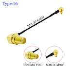 1Pcs RF1.37 Cable SMA Male/Female to MMCX Male 90 Degree Connector 50ohm SMA to MMCX RF Coaxial Extension Jumper OD=1.37 Cable
