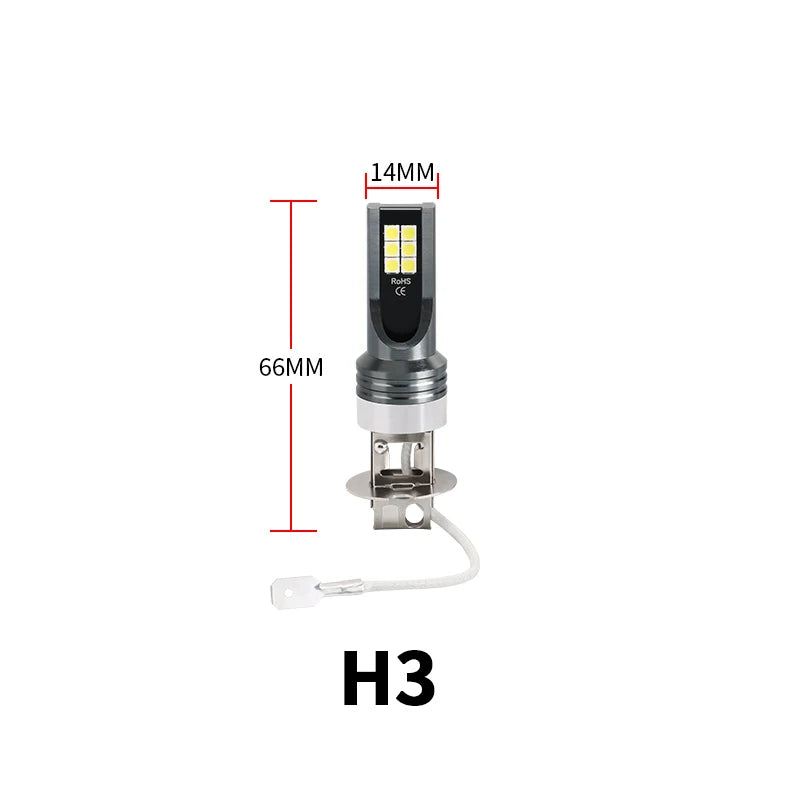 2PCS H8 H11 Led HB4 9006 HB3 9005 Fog Lights Bulb 3030 12SMD 6000K White Car Driving Running Lamp Auto Front Lamp Leds Light 12V