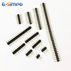 100pcs 2.54mm Male Pin Header L7.5/8.5mm 1x2/3/4/5/6P Straight Single Row Single Plastic 0.8U Gold PCB Connector