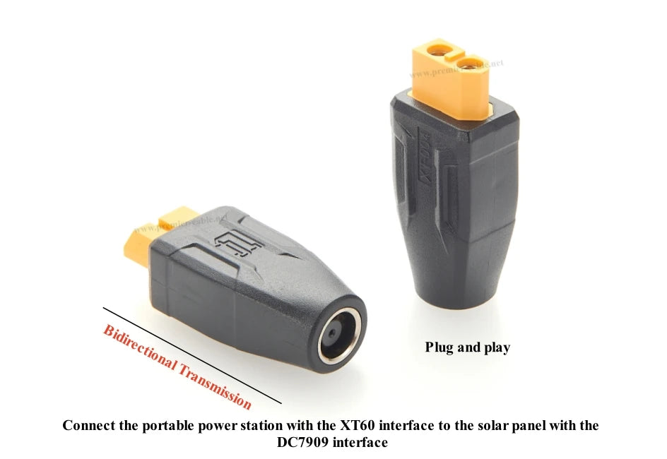5Pcs XT60 to DC Adapter XT60 Female to DC 7.9mm x 0.9mm Female Connector for Portable Power Station Solar Generator