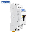 TOMZN TOCT1 2P 25A 220V/230V 50/60Hz Din Rail Household AC Modular Contactor With Manual Control Switch 2NO or 1NO 1NC or 2NC