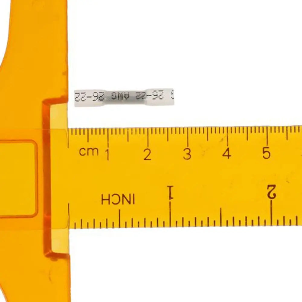 100Pcs 26-24 AWG Heat Shrink Butt Connectors Marine Grade Clear Waterproof Butt Splice Insulated Crimp Terminals Kit Marine
