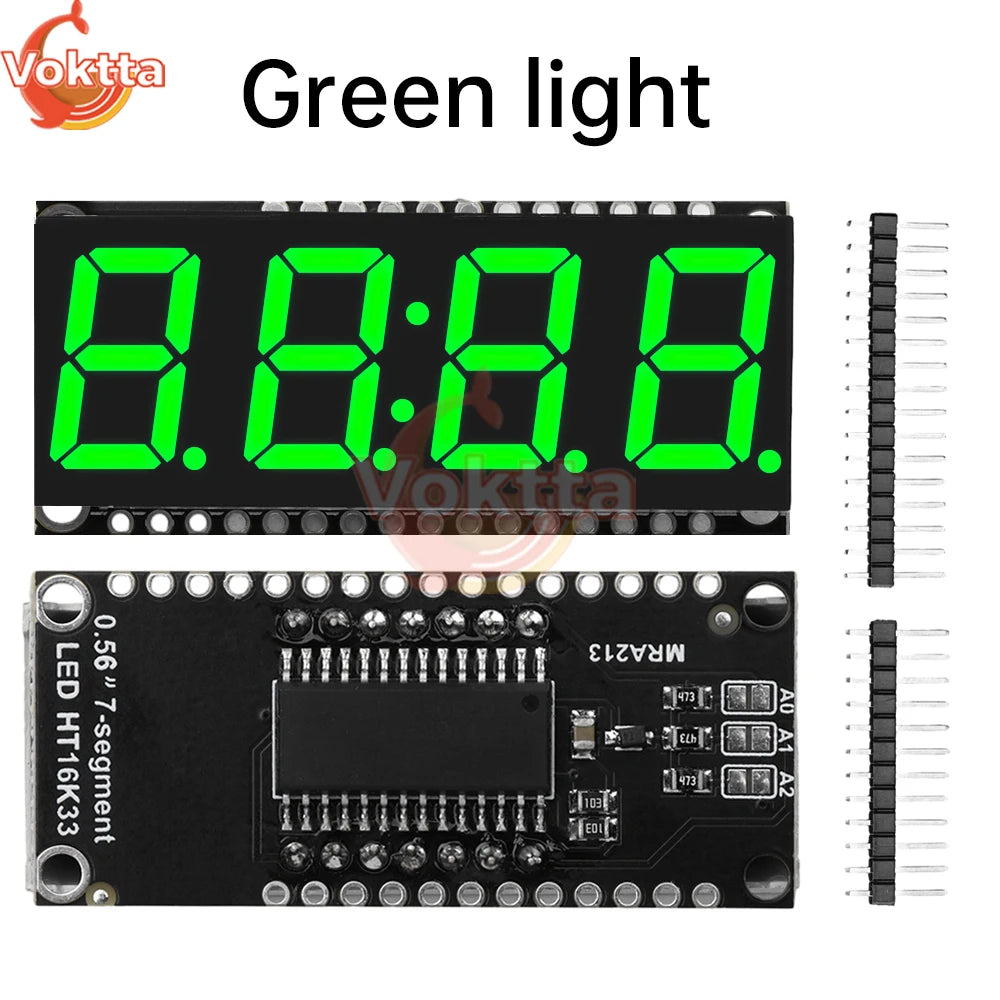 4 Bits Digital LED Display Module DIY Clock Electronic Kits 7 Segment 0.56 inch Time Clock Indicator with HT16K33 Driver Board