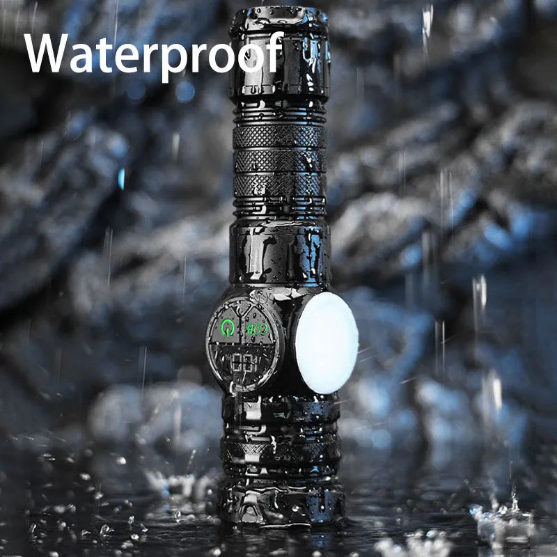 Magnetic USB Rechargeable LED Tactical Flashlight With COB Side Light Camping Fishing Torch