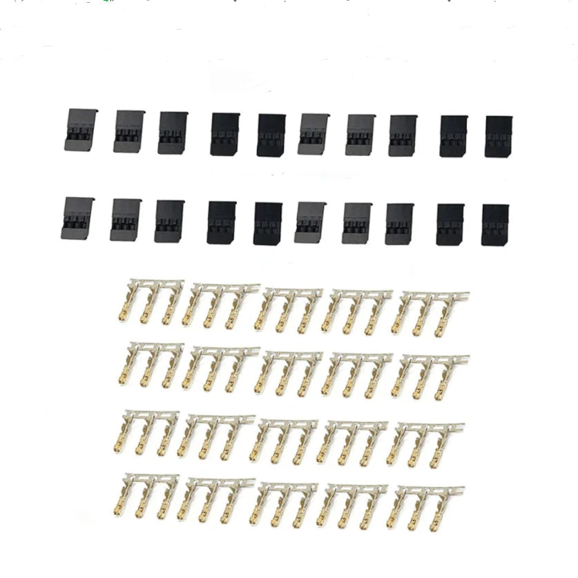 5/10 Pairs Jr Futaba Servo Receiver Connector Plug with Lock and Male Female Gold Plated Terminals Crimp Pin Kit for RC Battery