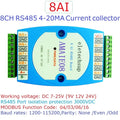 DC 12V-24V 8AI 8VI 4-20MA /0-10V to RS485 Current/Voltage ADC Collector Module for MODBUS RTU PLC Board