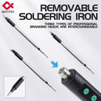 JCD Wireless Soldering Iron Portable 180-450 °C Adjustable Temperature built-in battery with 3Tip Soldering Tool Kit USB-5134
