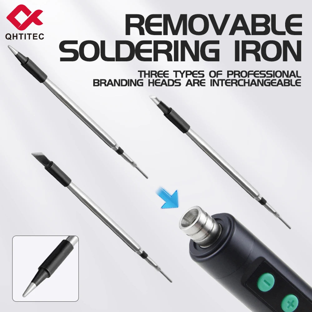 JCD Wireless Soldering Iron Portable 180-450 °C Adjustable Temperature built-in battery with 3Tip Soldering Tool Kit USB-5134