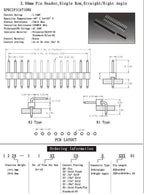 10pcs 1.0mm 1.27mm 2.0mm 2.54mm Pin Header Double Row Male 1/2~40P Breakaway PCB Board Connector Strip Pinheader 1*2/2P 4P 6-40p