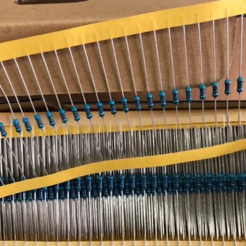 100PCS 1/2W 0.5W Metal film resistors 1% accuracy 10R-1M ohms 100R 220R 1K 2.2K 4.7K 10K 100K 470K DIY repair circuit