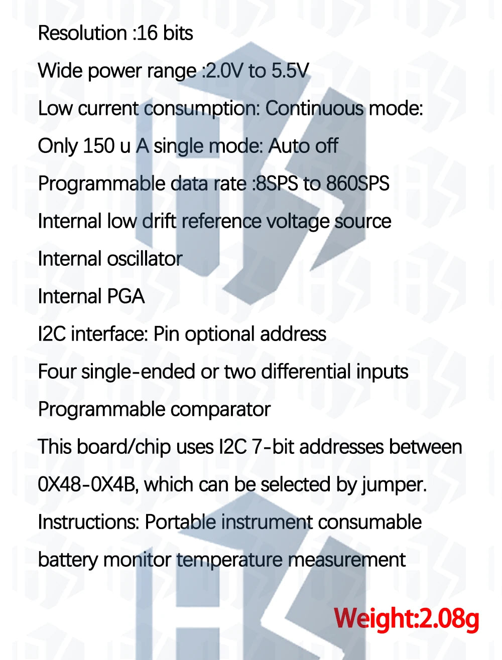 16-Bit ADC Module (ADS1115/ADS1015): I2C 4-Channel Programmable Gain Amplifier for Arduino & Raspberry Pi Compatible
