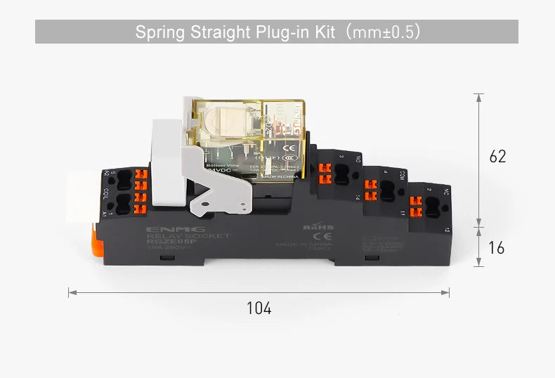 Thin-Flat Intermediate Relay 1NO1NC/2NO2NC 8A 24VDC | Compatible with  RJ1S-CL-D24 & RJ2S-CL-D24 | DIN Rail Relay for Contro